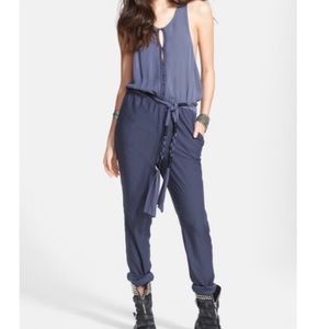 Free People Angelica Slate Blue Tank Jumpsuit